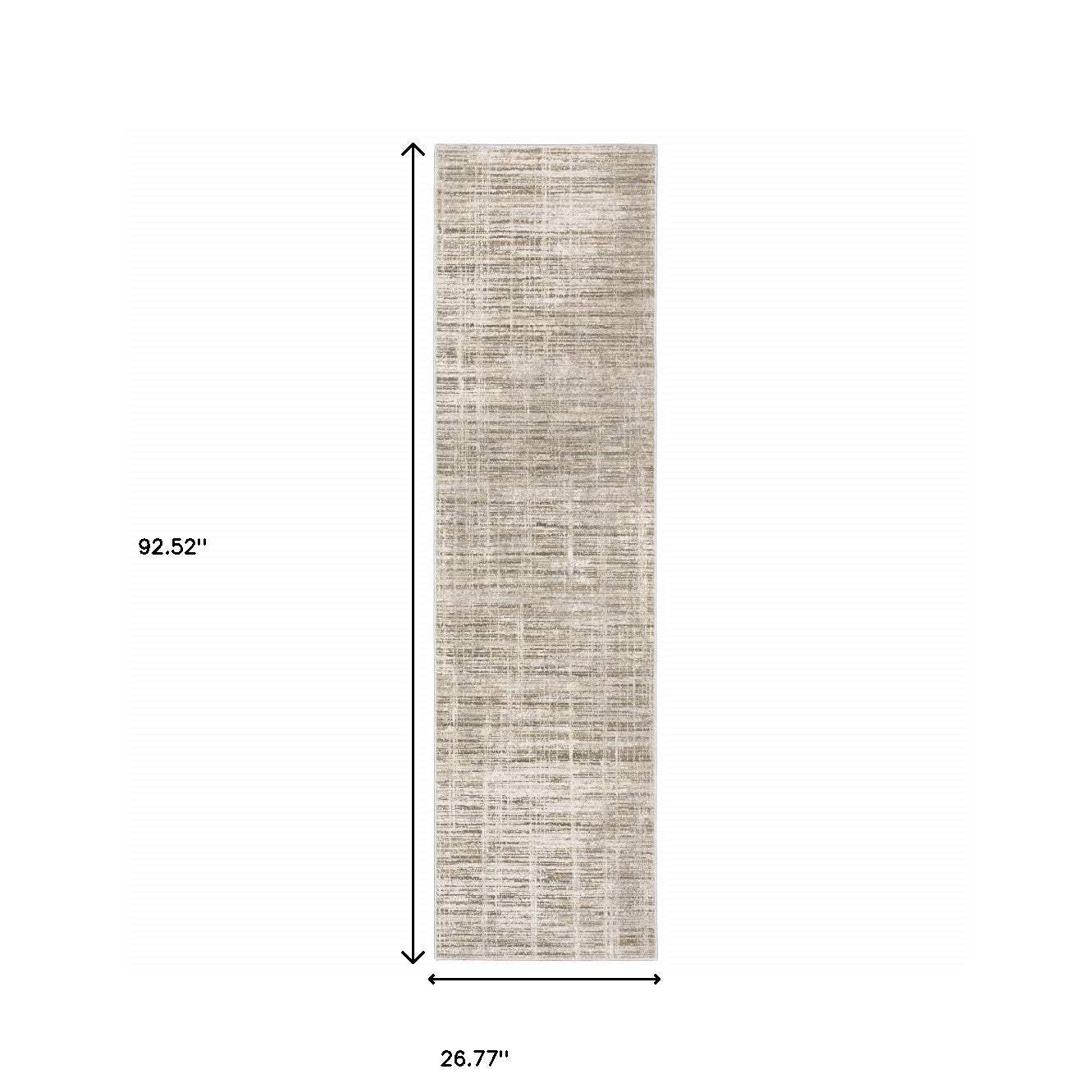 2' X 8' Beige Grey Ivory Tan And Brown Abstract Power Loom Stain
