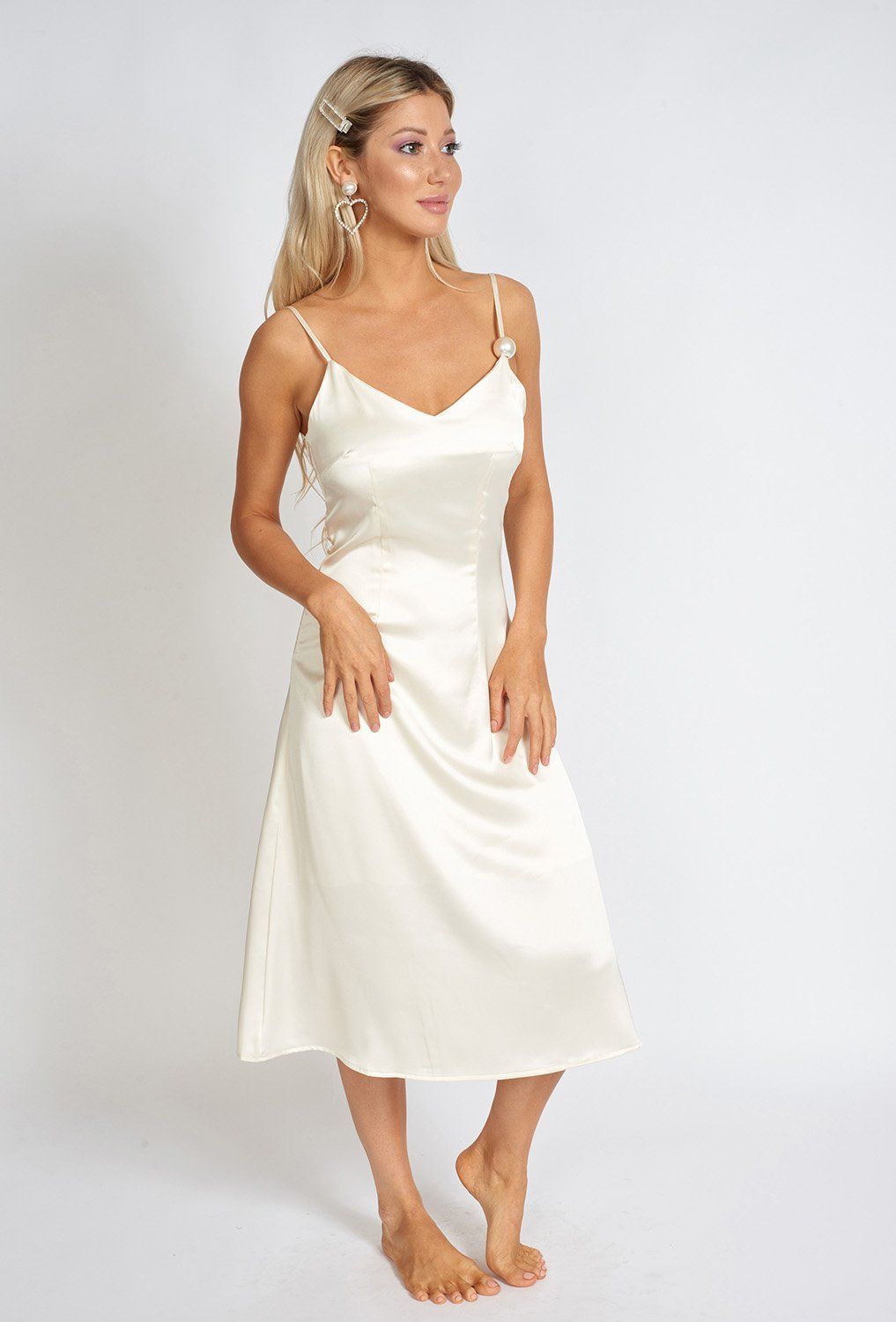 L¨¦onie One Pearl Satin Slip Dress