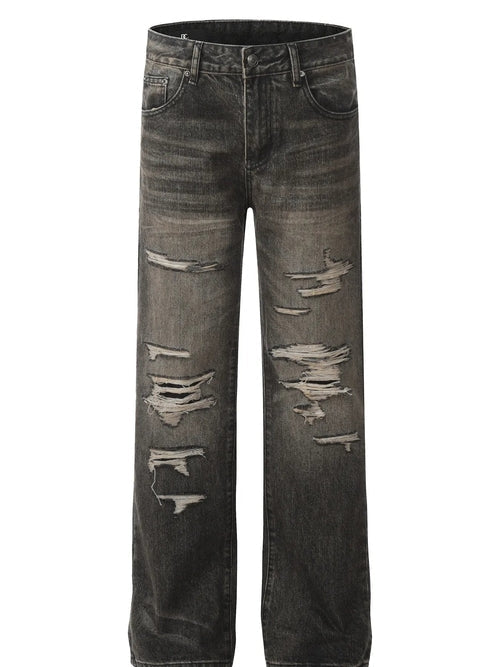 Men's Distressed Straight Leg Jeans